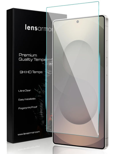 Lensarmor Clear Borderless Tempered Glass for Galaxy S25 Ultra 5G (2 Pack) – Premium Military Grade 9H+ Screen Protector, HD Clear, Case Friendly