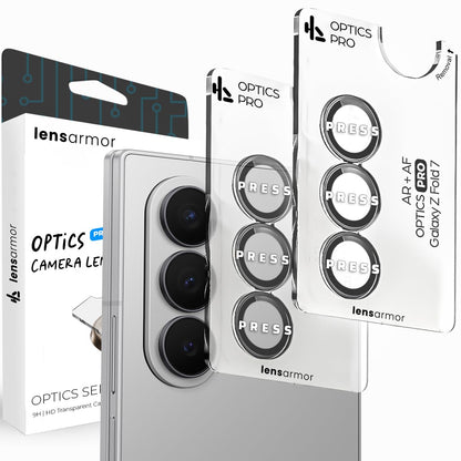 Lensarmor Camera Lens Protector for Samsung Galaxy Z Fold 7 (2 Pack) – 9H Tempered Glass, Silver Shadow Finish, Case Friendly