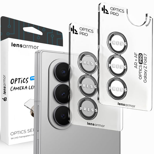Lensarmor Camera Lens Protector for Samsung Galaxy Z Fold 7 (2 Pack) – 9H Tempered Glass, Silver Shadow Finish, Case Friendly