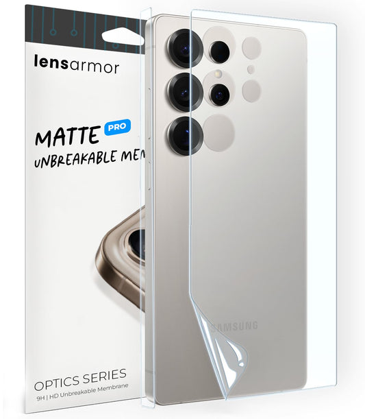 Lensarmor Samsung Galaxy S25 Ultra Back Skin Protector (2 Pack) – Premium Matte TPU Film, Anti-Scratch, Anti-Fingerprint, Case Friendly