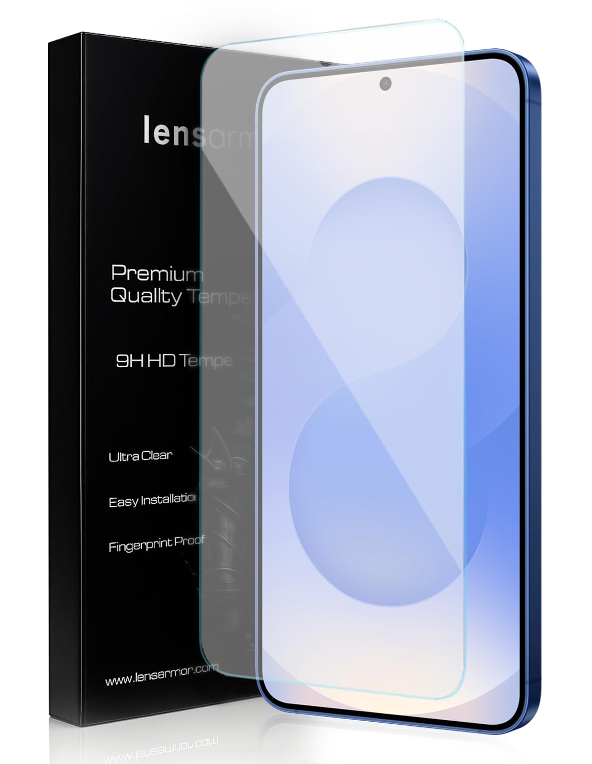 Lensarmor Tempered Glass for Galaxy S25 Plus (2 Pack) – Full Clear 9H Borderless Screen Protector, HD Clarity, Case Friendly