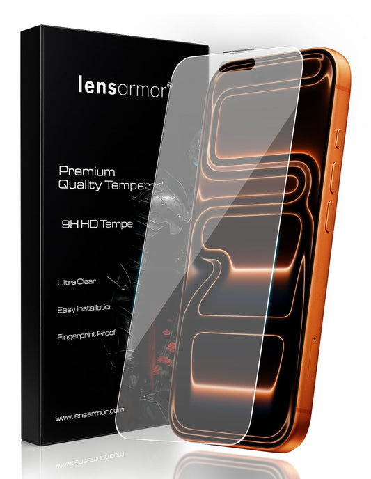 Lensarmor Military Grade Tempered Glass for iPhone 17 Pro Max (2 Pack) – Premium Borderless Screen Protector, 9H HD Clear, No Black Borders