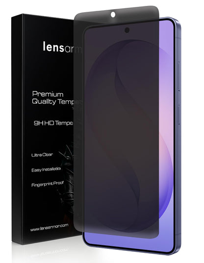 Lensarmor Privacy Tempered Glass for Galaxy S26 Ultra (2 Pack) – Premium 0.18mm Borderless Privacy Screen Protector, 9H HD Protection