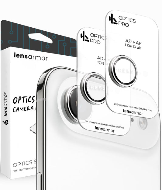 Lensarmor Camera Lens Protector for iPhone Air (2 Pack) – 9H Tempered Glass, Cloud White Finish, Case Friendly