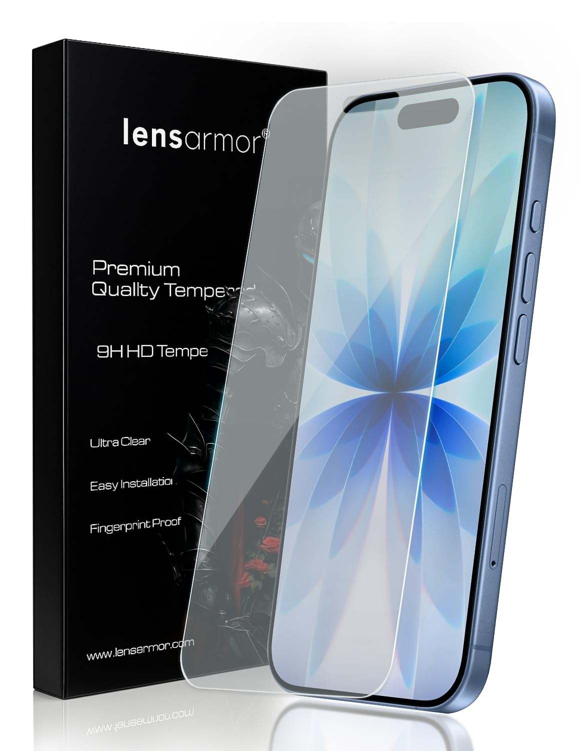 Lensarmor Military Grade Tempered Glass for iPhone 17 (2 Pack) – Premium Borderless Screen Protector, 9H HD Clear, No Black Borders