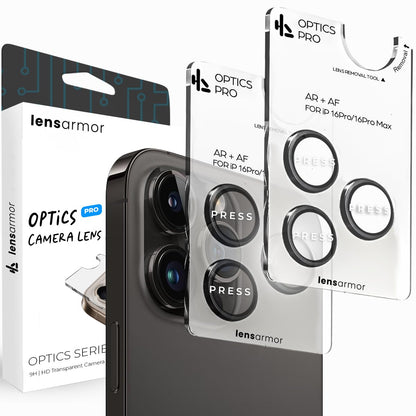 Lensarmor Camera Lens Protector for iPhone 14 Pro & iPhone 14 Pro Max (2 Pack) – 9H Tempered Glass, Space Black Finish, Case Friendly