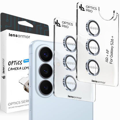 Lensarmor Camera Lens Protector for Samsung Galaxy S26 / S26 Plus (2 Pack) – 9H Tempered Glass, Sky Blue Finish, Case Friendly