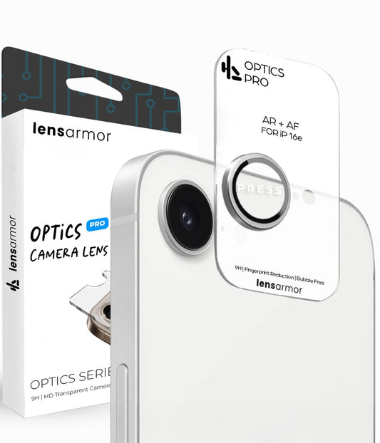 Lensarmor Camera Lens Protector for iPhone 16e (2 Pack) – 9H Tempered Glass, White Finish, Case Friendly