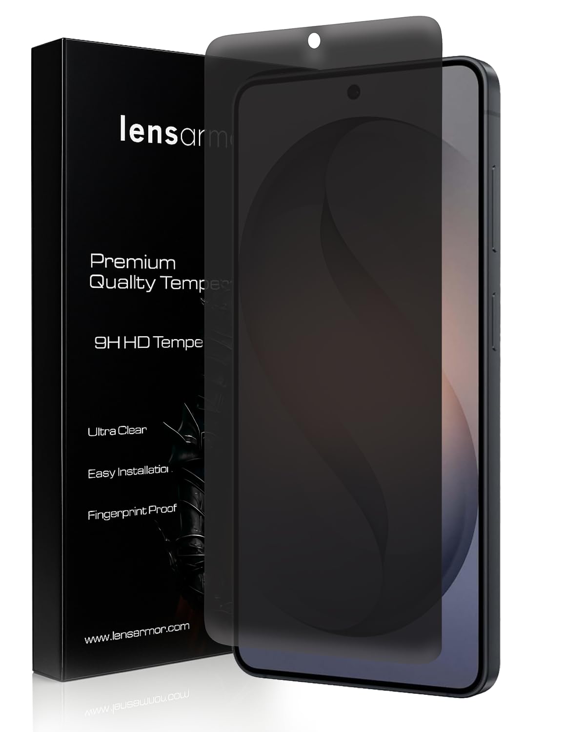 Lensarmor Privacy Tempered Glass for Galaxy S26 / S26 Plus (2 Pack) – Premium 0.18mm Borderless Privacy Screen Protector, 9H HD Protection