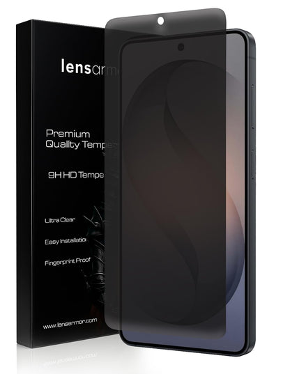 Lensarmor Privacy Tempered Glass for Galaxy S26 / S26 Plus (2 Pack) – Premium 0.18mm Borderless Privacy Screen Protector, 9H HD Protection