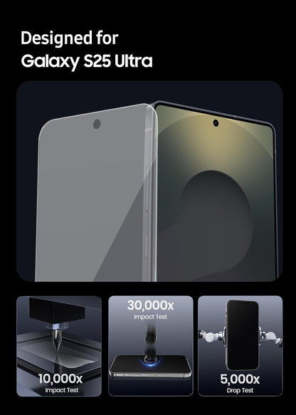 Lensarmor Ultra Premium Borderless Tempered Glass for Galaxy S25 Ultra 5G (2 Pack) – Full Clear 9H+ Military Grade Screen Protector, HD Clarity, Case Friendly