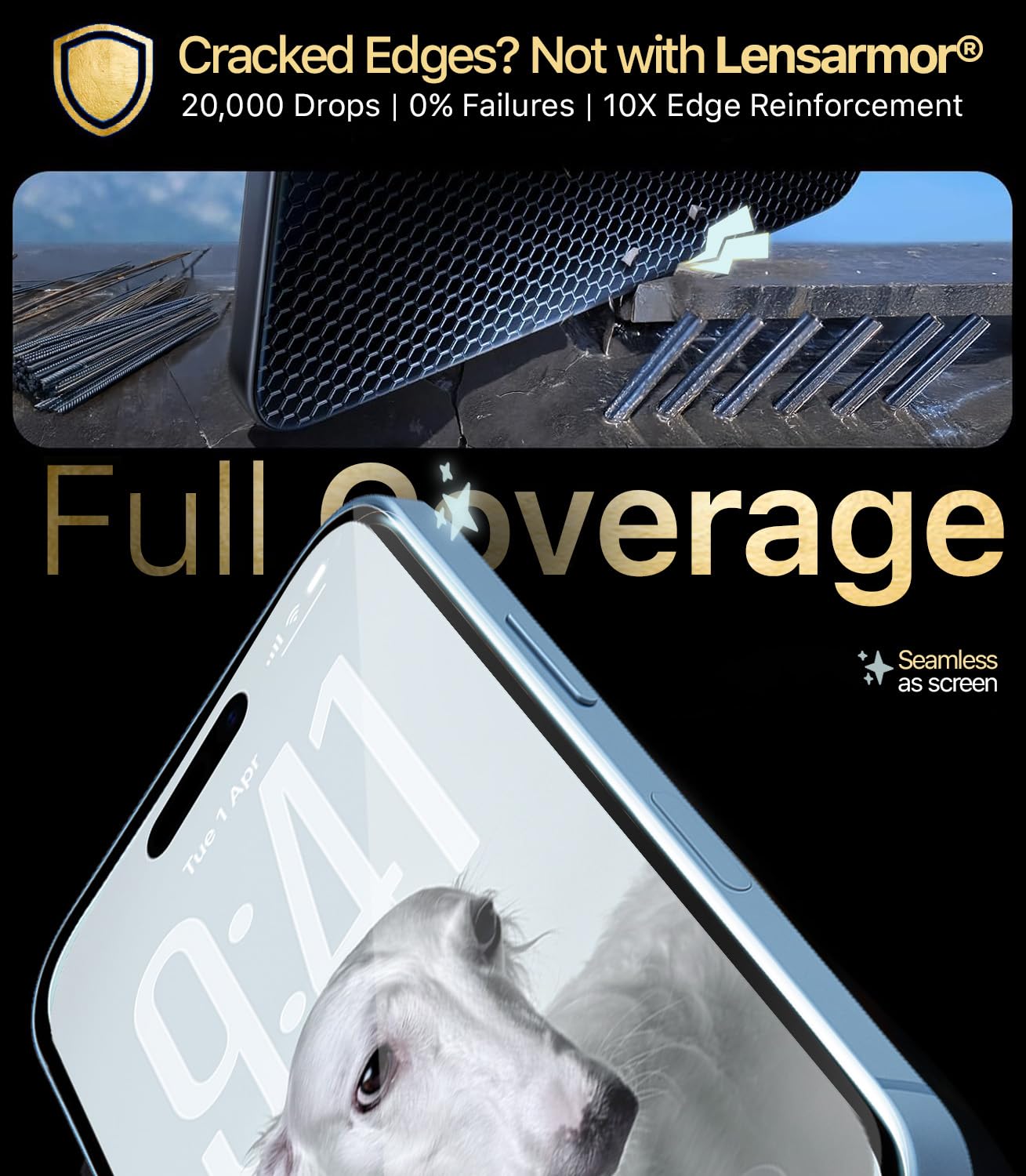 Lensarmor Easy-Fit Tempered Glass Screen Protector for iPhone 17 – 9H Military Grade, HD Clear, Case Friendly