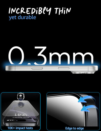 Lensarmor Military Grade Privacy Tempered Glass for iPhone 17 Pro Max (2 pack)– 9H Anti-Spy Screen Protector, Edge Protection