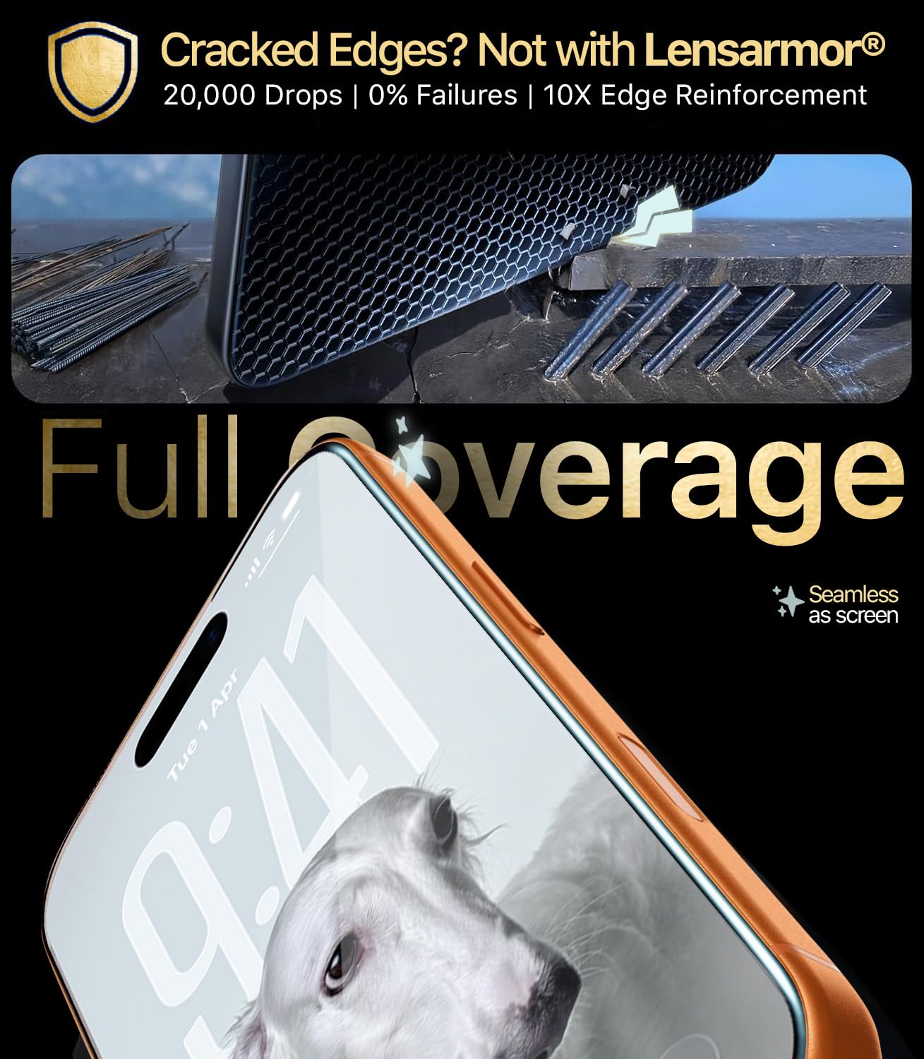 Lensarmor Easy-Fit Tempered Glass Screen Protector for iPhone 17 Pro Max – 9H Military Grade, HD Clear, Case Friendly