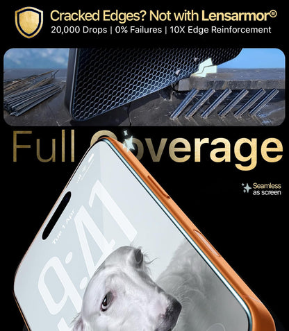 Lensarmor Easy-Fit Tempered Glass Screen Protector for iPhone 17 Pro Max – 9H Military Grade, HD Clear, Case Friendly