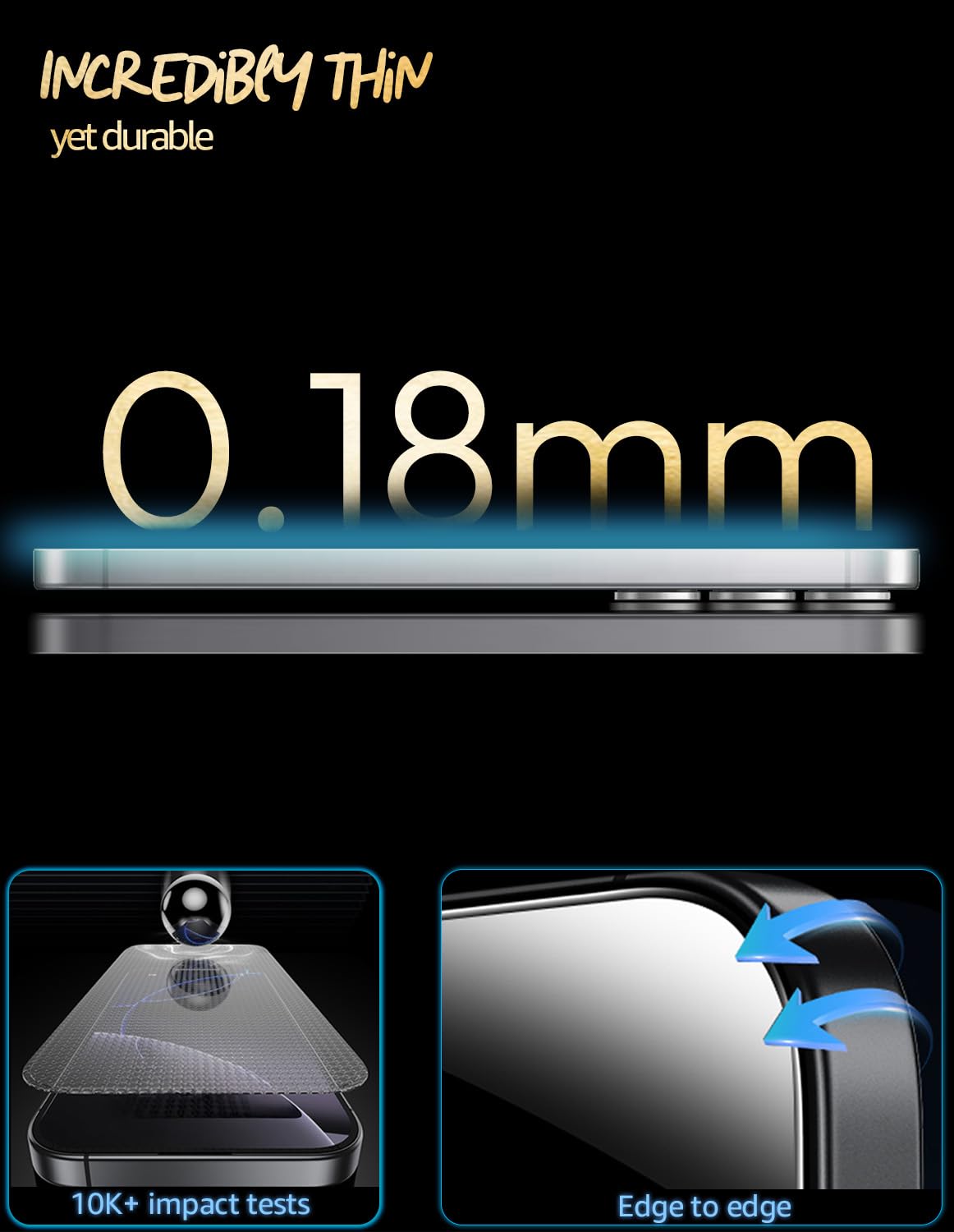 Lensarmor Tempered Glass for Galaxy S25 Plus (2 Pack) – Full Clear 9H Borderless Screen Protector, HD Clarity, Case Friendly