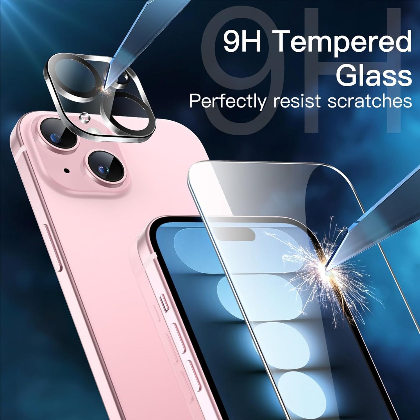 Lensarmor® 2+2 Pack Iphone 15 Tempered Glass Screen Protector With Iphone 15 Camera Lens Protector