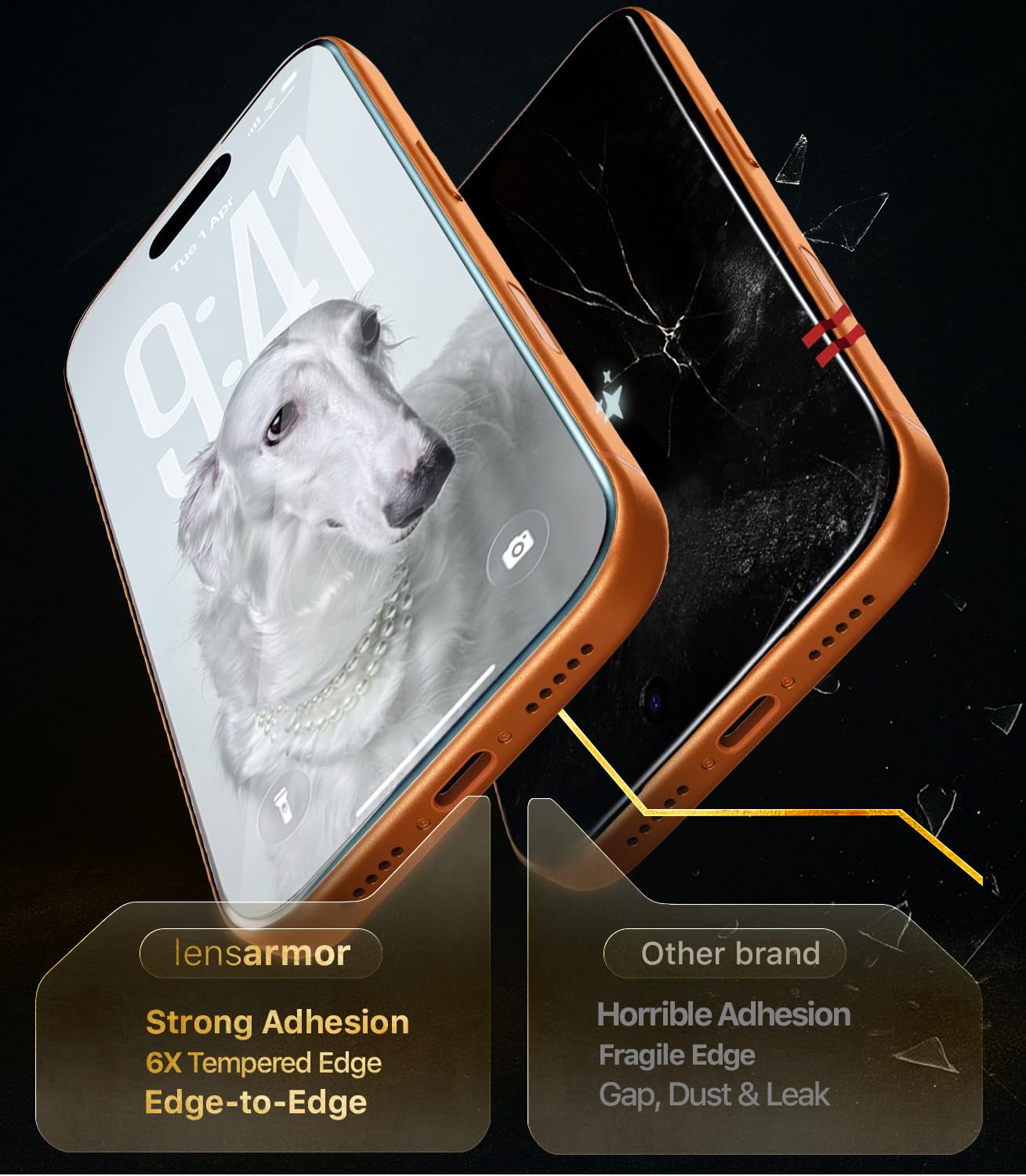 Lensarmor Easy-Fit Tempered Glass Screen Protector for iPhone 17 Pro Max – 9H Military Grade, HD Clear, Case Friendly