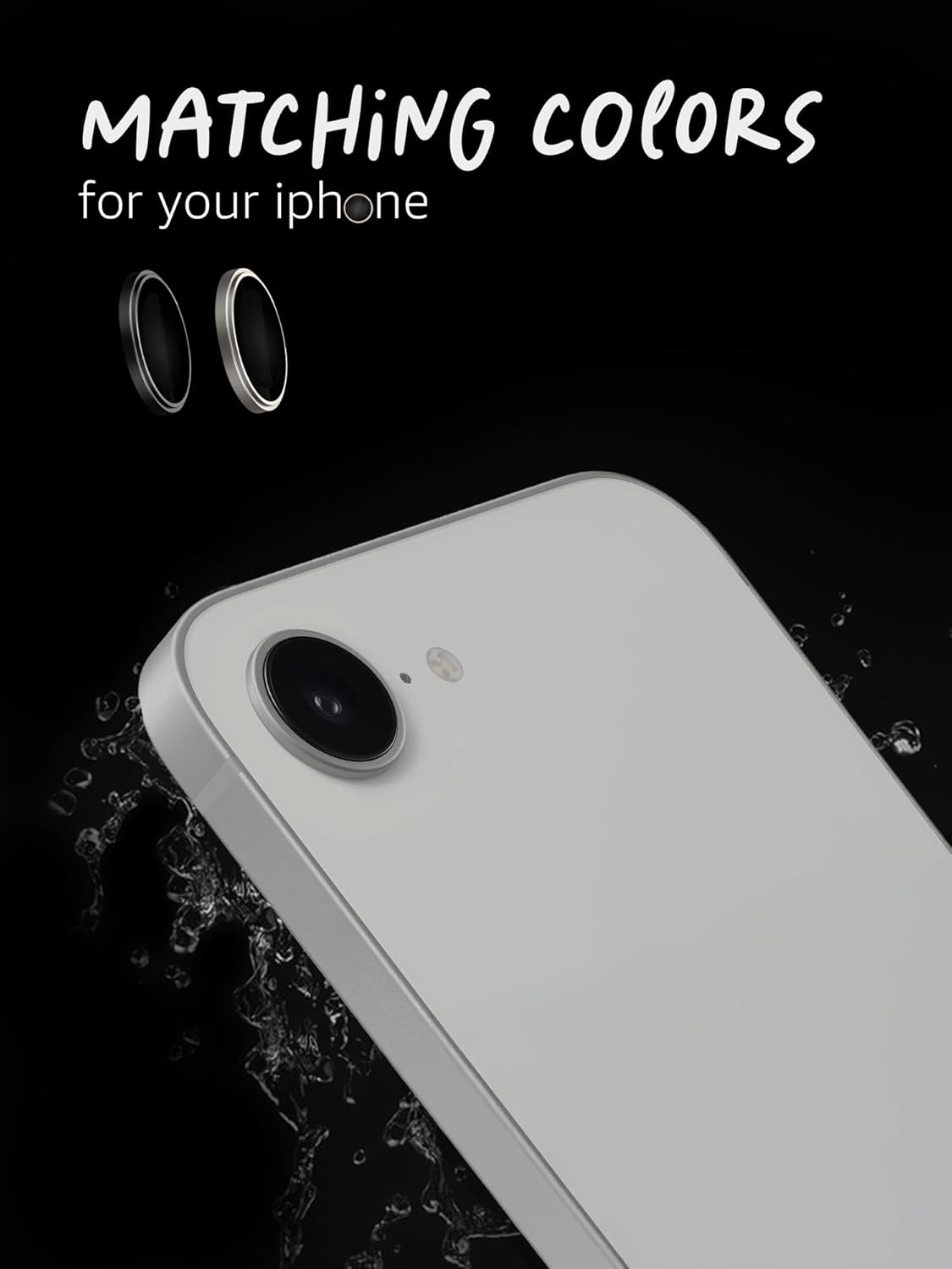 Lensarmor Camera Lens Protector for iPhone 16e (2 Pack) – 9H Tempered Glass, White Finish, Case Friendly
