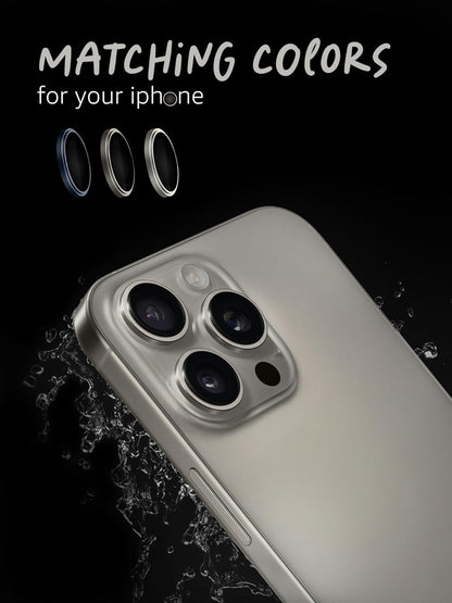 Lensarmor Camera Lens Protector for iPhone 15 Pro & iPhone 15 Pro Max (2 Pack) – 9H Tempered Glass, Natural Titanium Finish, Case Friendly