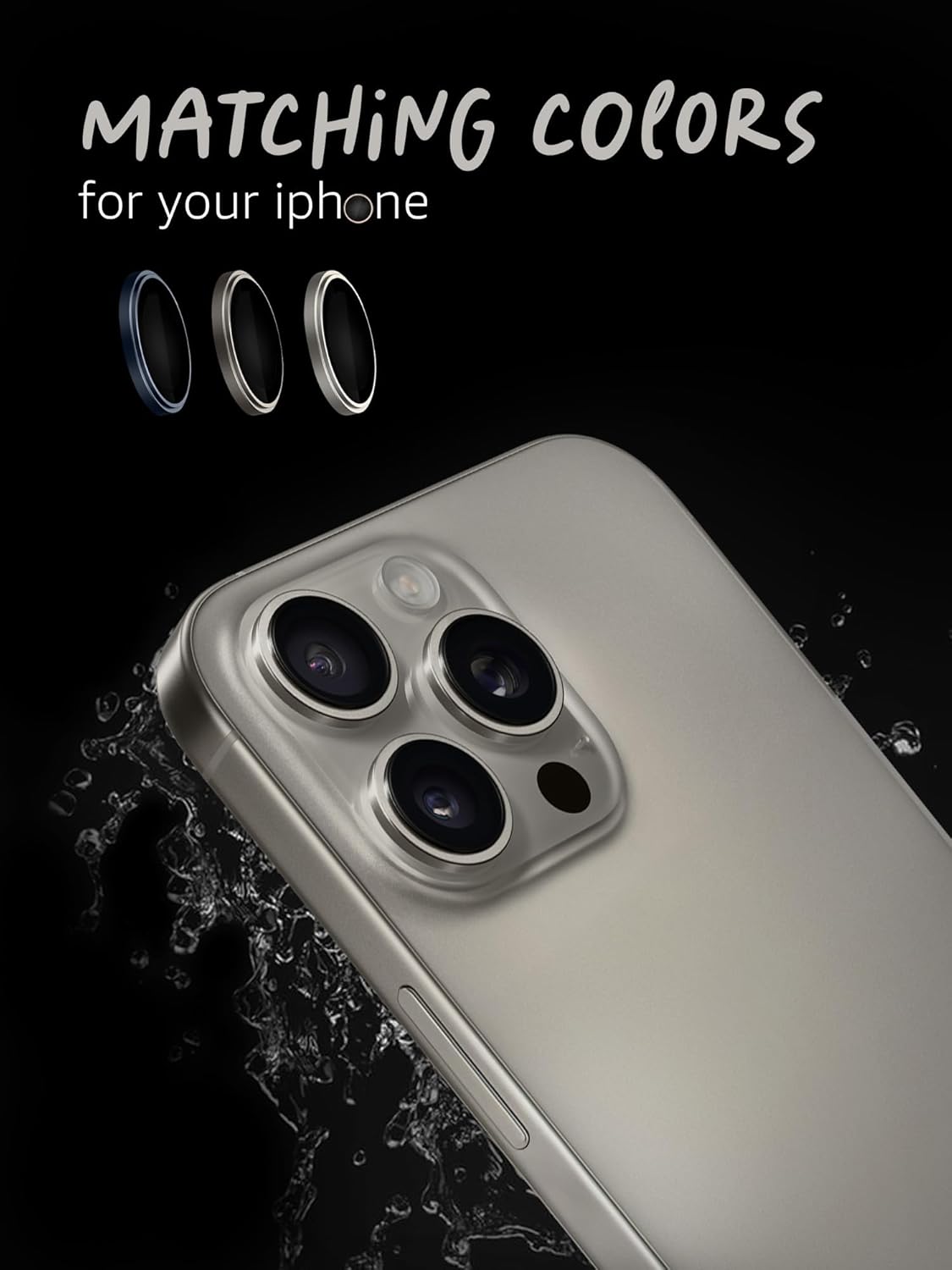 Lensarmor Camera Lens Protector for iPhone 16 Pro Max (2 Pack) – 9H Tempered Glass, Natural Titanium Finish, Case Friendly