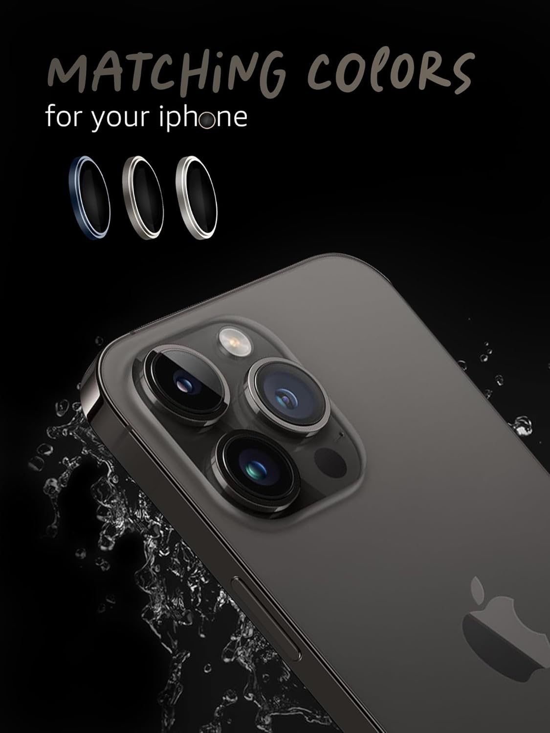 Lensarmor Camera Lens Protector for iPhone 14 Pro & iPhone 14 Pro Max (2 Pack) – 9H Tempered Glass, Space Black Finish, Case Friendly