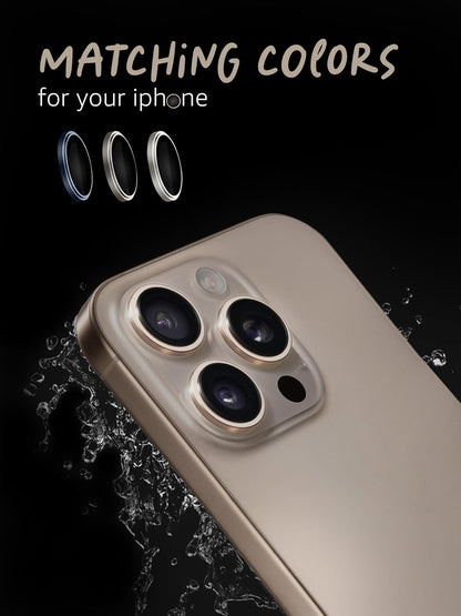 Lensarmor Camera Lens Protector for iPhone 16 Pro Max (2 Pack) – 9H Tempered Glass, Desert Titanium Finish, Case Friendly
