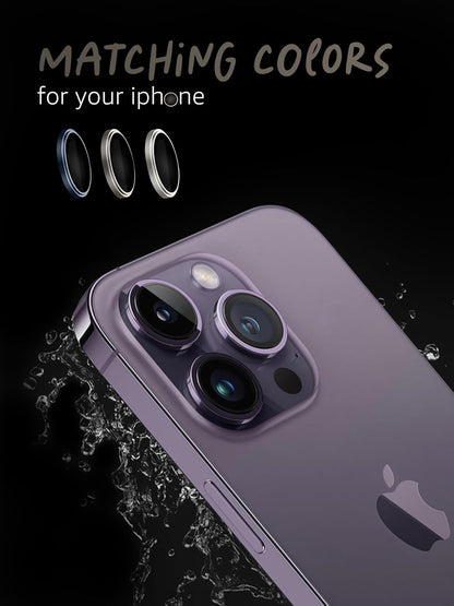 Lensarmor Camera Lens Protector for iPhone 14 Pro & iPhone 14 Pro Max (2 Pack) – 9H Tempered Glass, Deep Purple Finish, Case Friendly