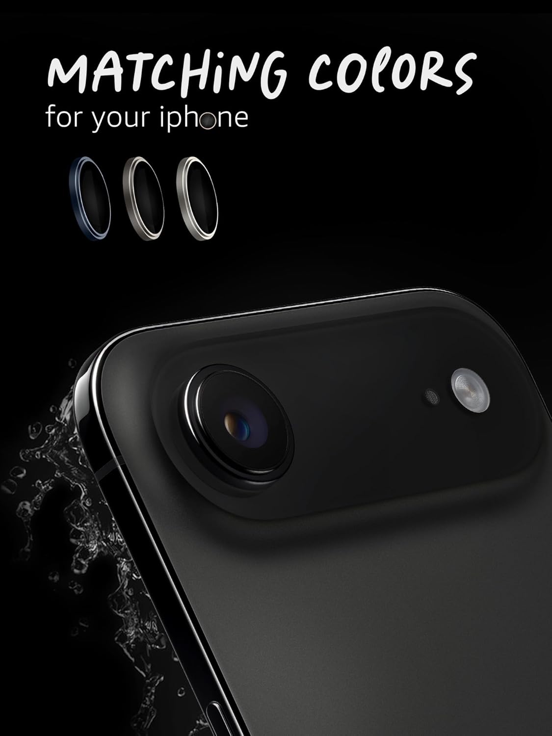 Lensarmor Camera Lens Protector for iPhone Air (2 Pack) – 9H Tempered Glass, Space Black Finish, Case Friendly