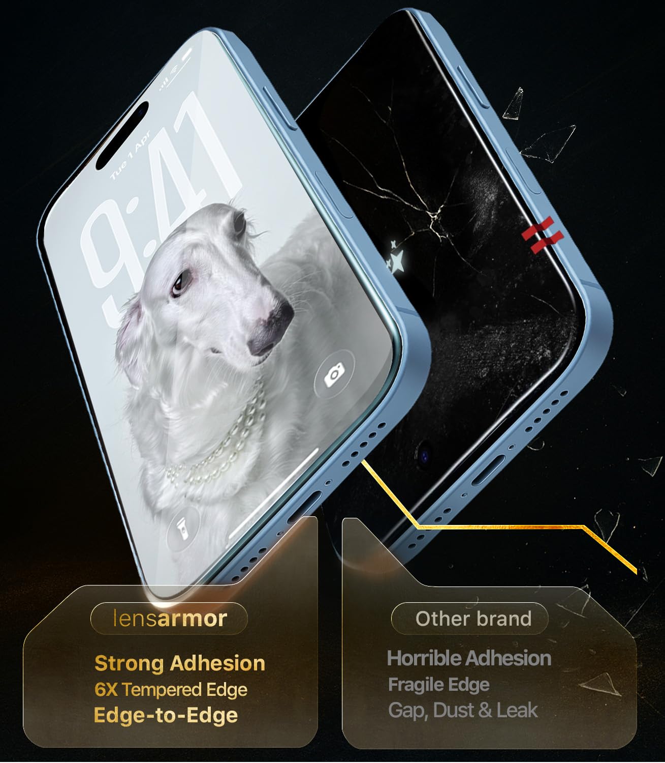 Lensarmor Easy-Fit Tempered Glass Screen Protector for iPhone 17 – 9H Military Grade, HD Clear, Case Friendly