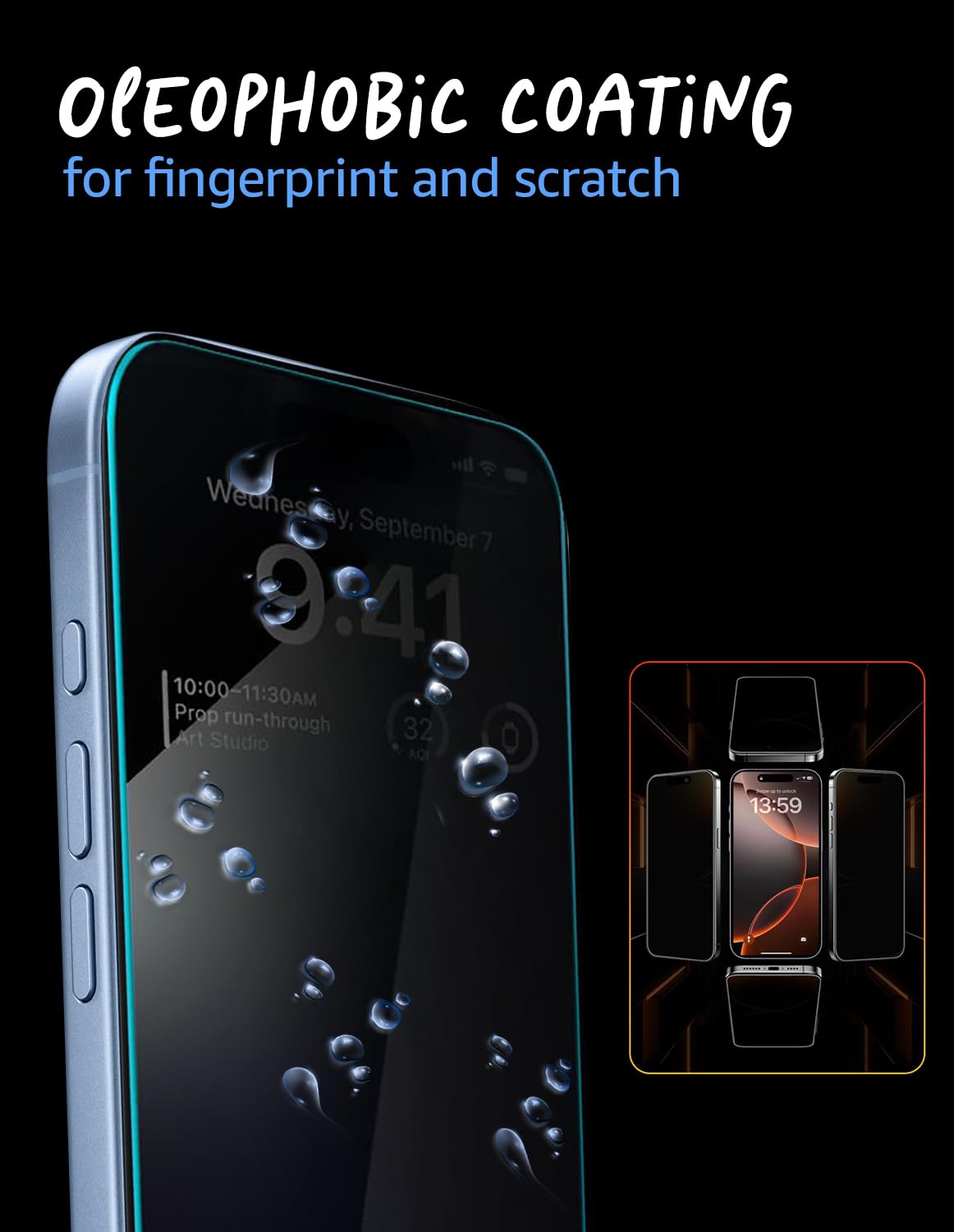 Lensarmor Military Grade Tempered Glass for iPhone 17 (2 Pack) – Premium Borderless Screen Protector, 9H HD Clear, No Black Borders