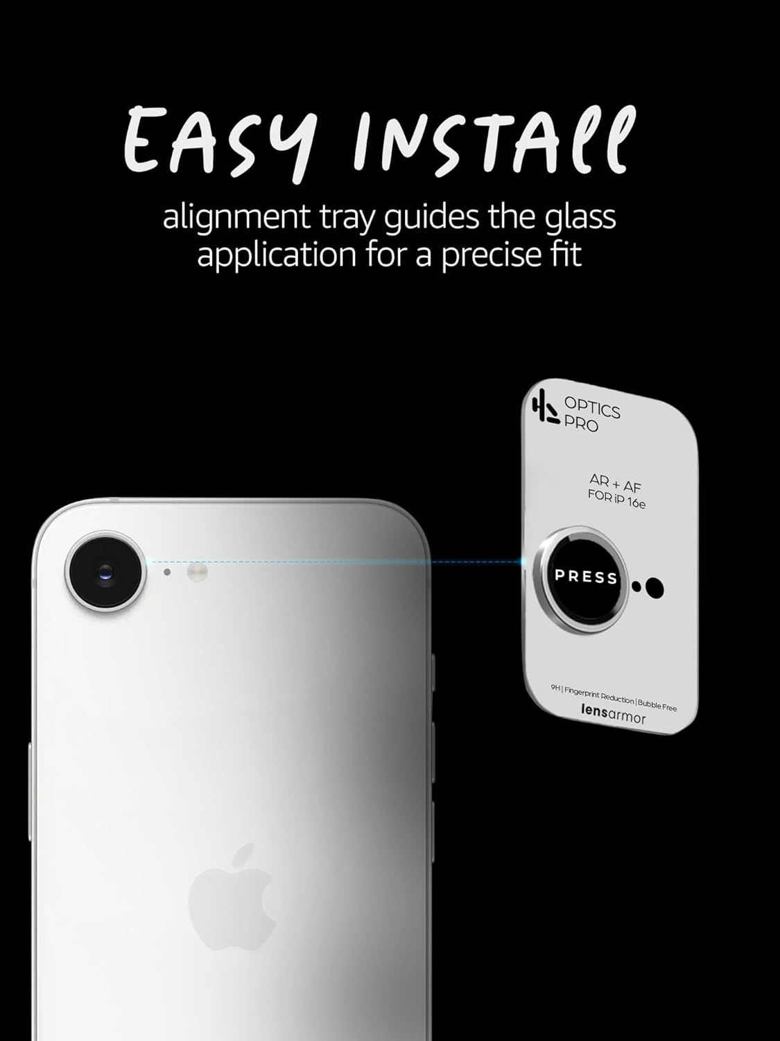 Lensarmor Camera Lens Protector for iPhone 16e (2 Pack) – 9H Tempered Glass, White Finish, Case Friendly