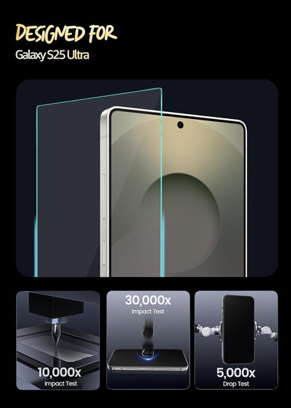 Lensarmor Borderless Privacy Tempered Glass for Galaxy S25 Ultra 5G (2 Pack) – Anti-Spy Screen Protector, Ultrasonic Fingerprint Compatible, 9H Military-Grade Protection