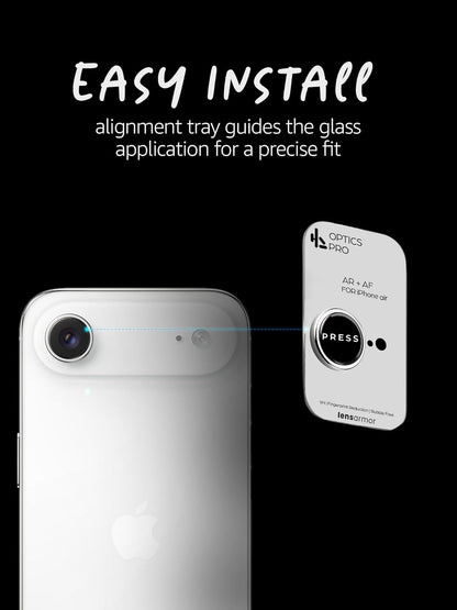 Lensarmor Camera Lens Protector for iPhone Air (2 Pack) – 9H Tempered Glass, Cloud White Finish, Case Friendly
