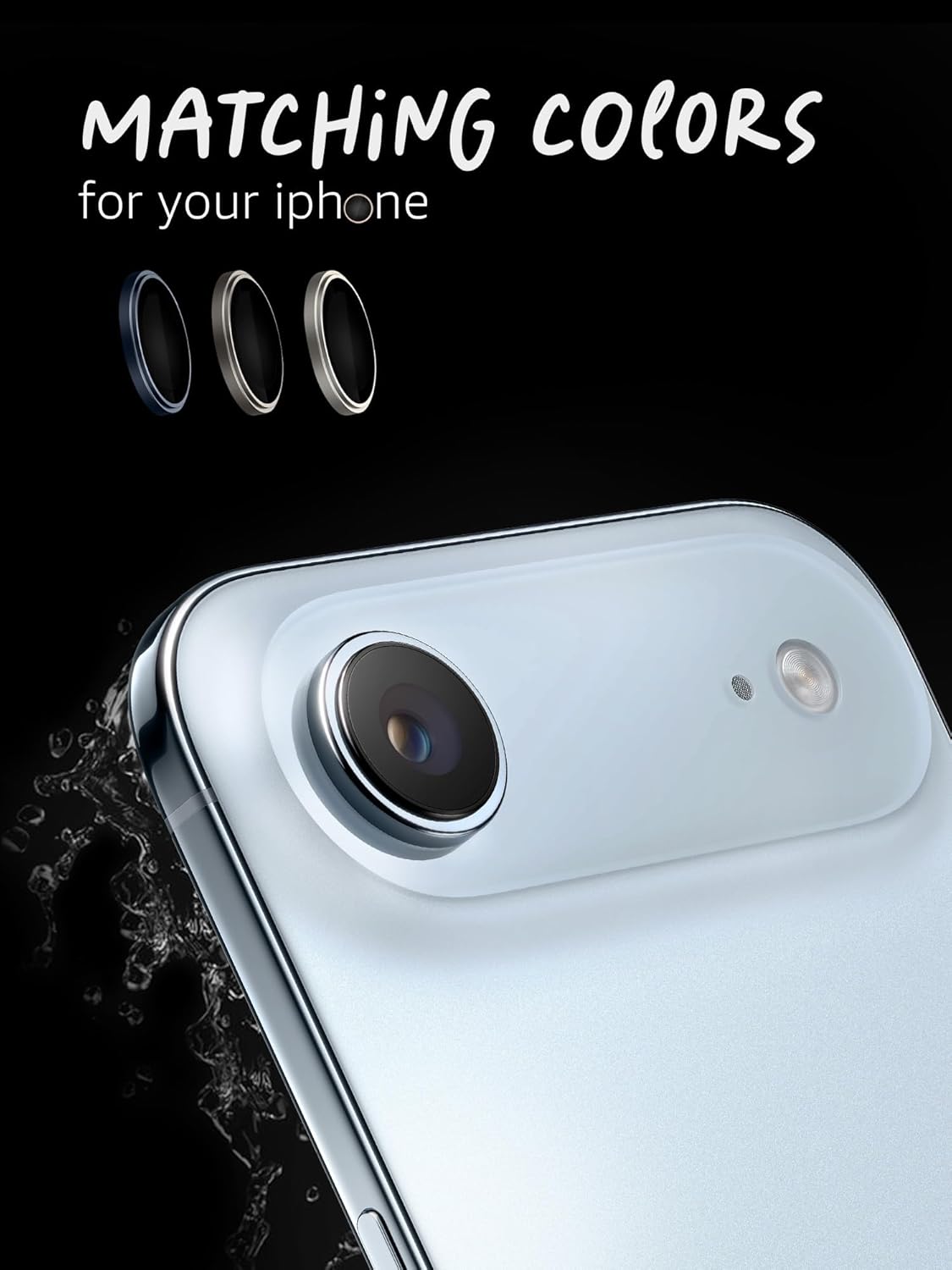 Lensarmor Camera Lens Protector for iPhone Air (2 Pack) – 9H Tempered Glass, Sky Blue Finish, Case Friendly