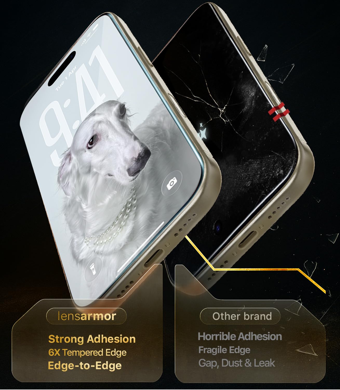 Lensarmor Easy-Fit Tempered Glass Screen Protector for iPhone 17 Air (2 Pack) – 9H Military Grade, HD Clear, Installation Frame Included