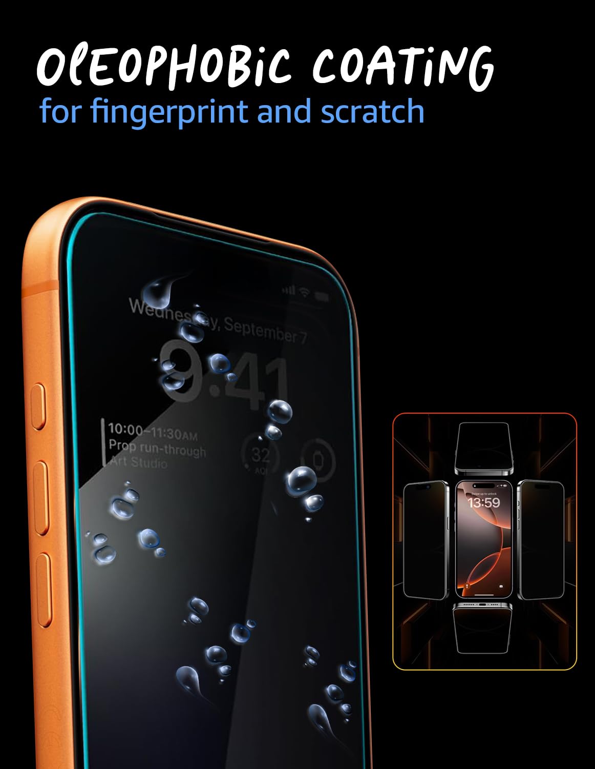 Lensarmor Military Grade Tempered Glass for iPhone 17 Pro Max (2 Pack) – Premium Borderless Screen Protector, 9H HD Clear, No Black Borders