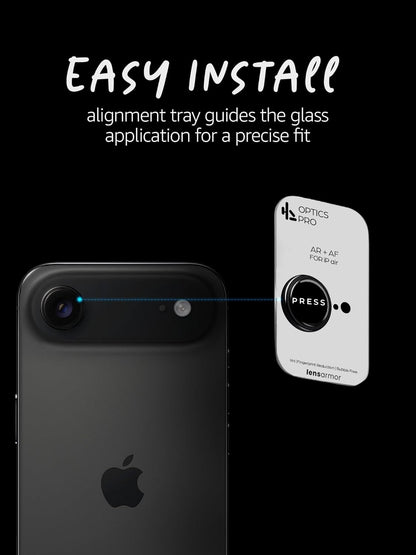 Lensarmor Camera Lens Protector for iPhone Air (2 Pack) – 9H Tempered Glass, Space Black Finish, Case Friendly