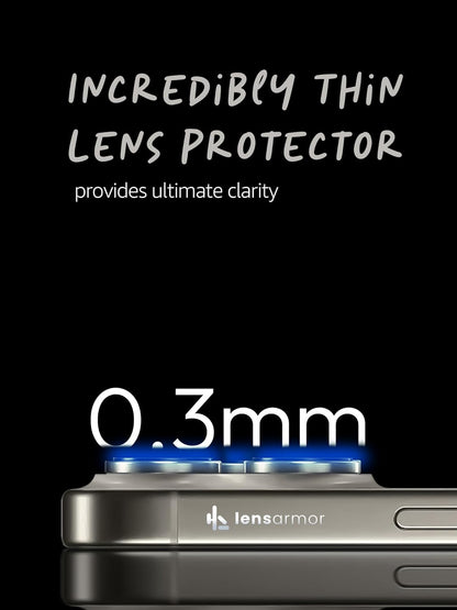 Lensarmor Camera Lens Protector for iPhone 16 Pro Max (2 Pack) – 9H Tempered Glass, Natural Titanium Finish, Case Friendly