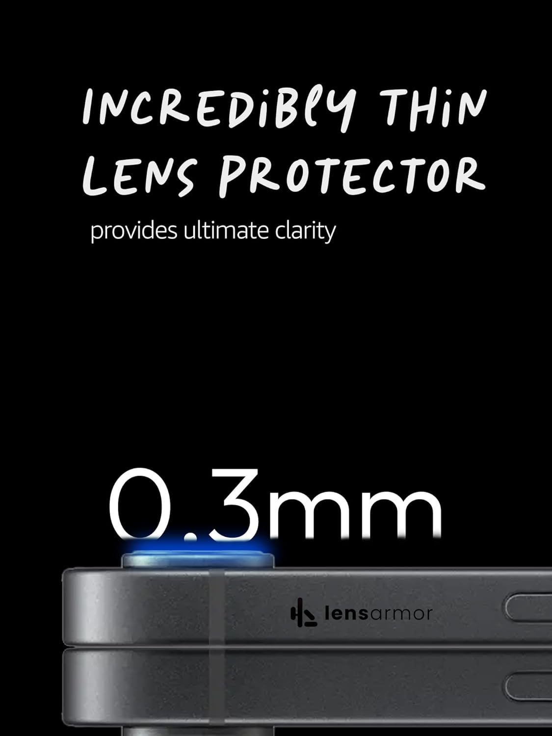 Lensarmor Camera Lens Protector for iPhone 16e – 9H Tempered Glass, Black Finish, Case Friendly