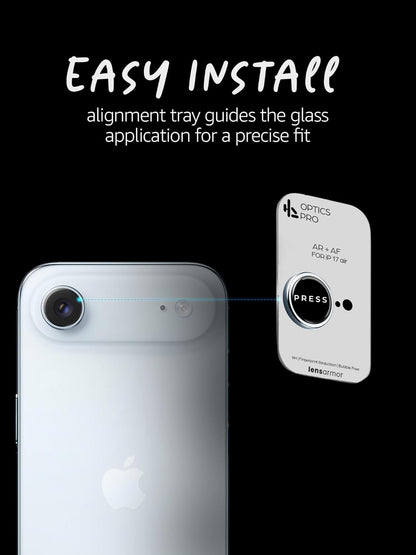 Lensarmor Camera Lens Protector for iPhone Air (2 Pack) – 9H Tempered Glass, Sky Blue Finish, Case Friendly