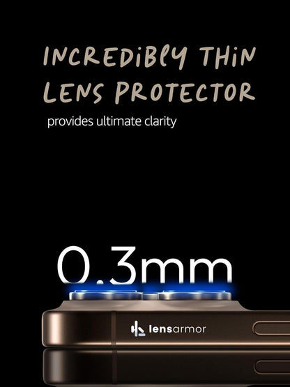 Lensarmor Camera Lens Protector for iPhone 16 Pro Max (2 Pack) – 9H Tempered Glass, Desert Titanium Finish, Case Friendly
