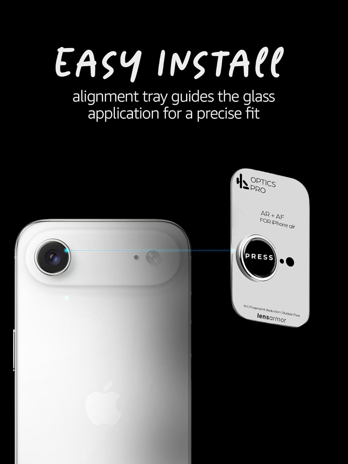 Lensarmor Camera Lens Protector for iPhone Air (2 Pack) – 9H Tempered Glass, Cloud White Finish, Case Friendly