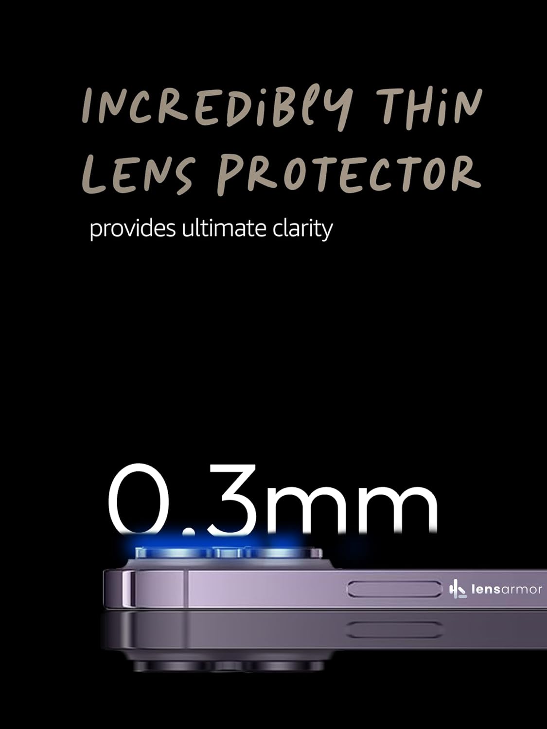 Lensarmor Camera Lens Protector for iPhone 14 Pro & iPhone 14 Pro Max (2 Pack) – 9H Tempered Glass, Deep Purple Finish, Case Friendly