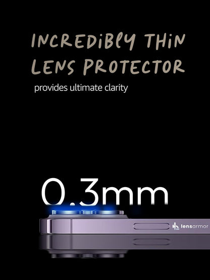 Lensarmor Camera Lens Protector for iPhone 14 Pro & iPhone 14 Pro Max (2 Pack) – 9H Tempered Glass, Deep Purple Finish, Case Friendly