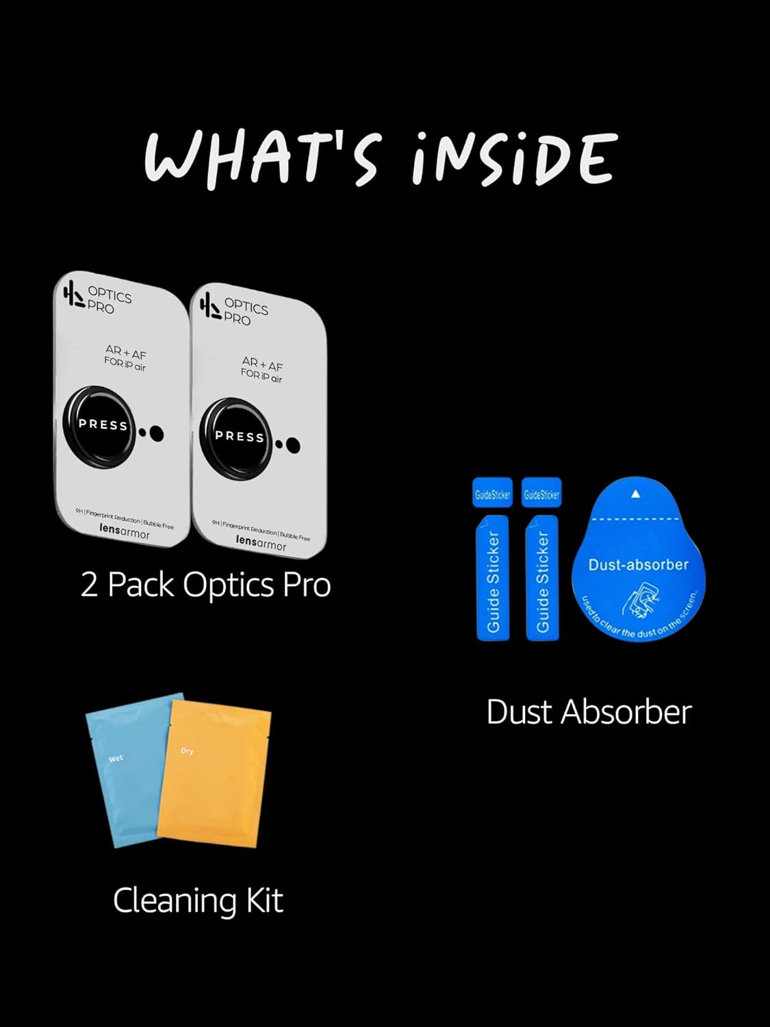 Lensarmor Camera Lens Protector for iPhone Air (2 Pack) – 9H Tempered Glass, Space Black Finish, Case Friendly
