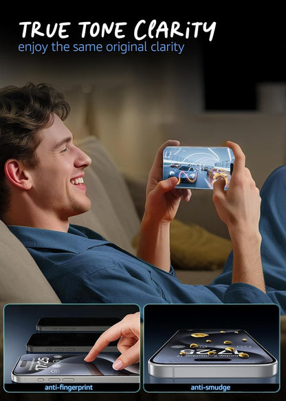 Lensarmor Military Grade Tempered Glass for iPhone Air (2 Pack) – Premium Borderless Screen Protector, 9H HD Clear, No Black Borders