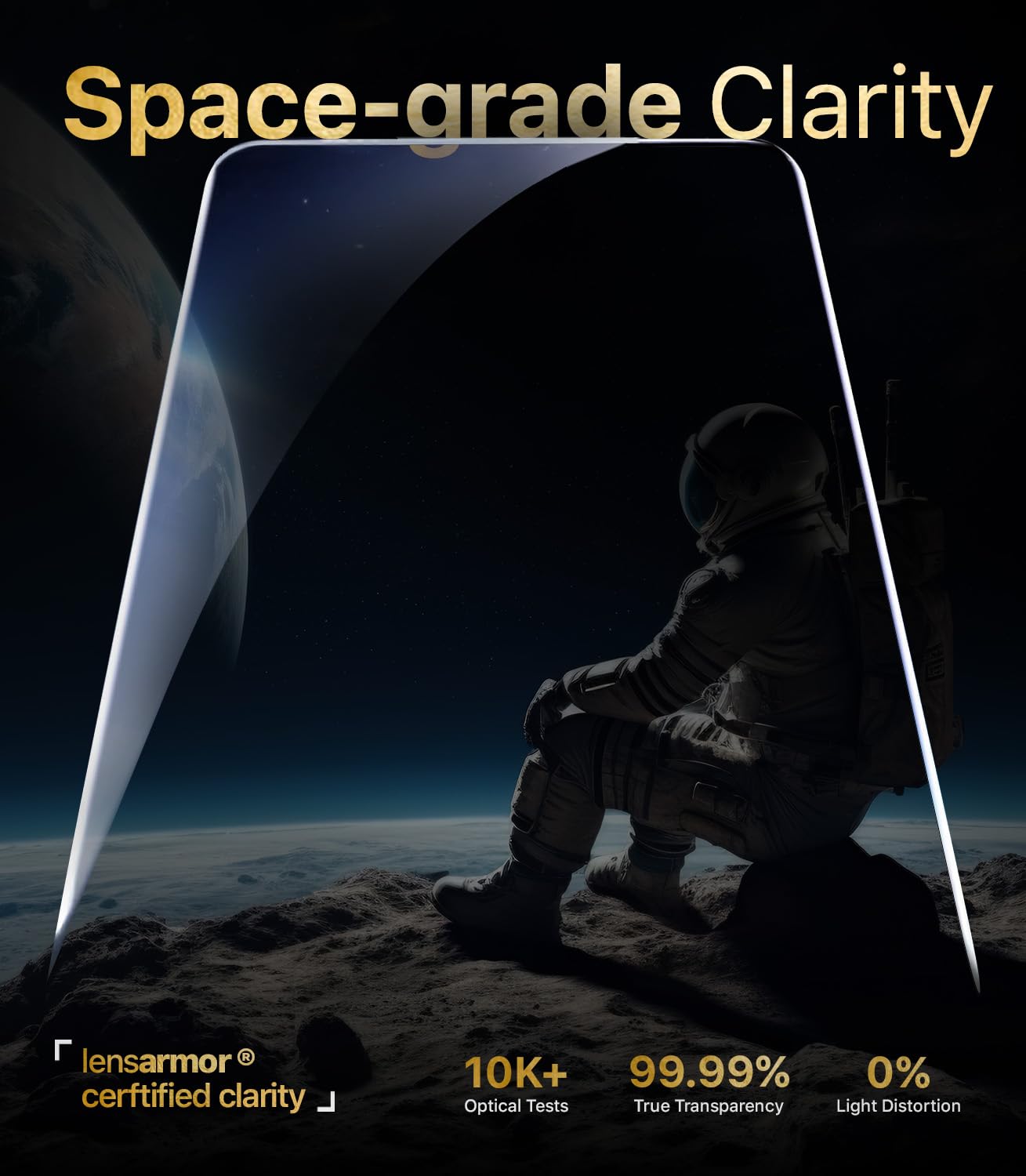 Lensarmor Easy-Fit Tempered Glass Screen Protector for iPhone 17 Air (2 Pack) – 9H Military Grade, HD Clear, Installation Frame Included