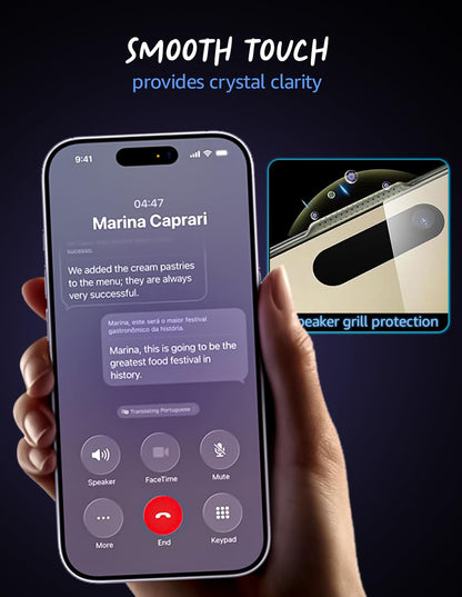 Lensarmor Military Grade Privacy Tempered Glass for iPhone 17 Pro (2 pack)– 9H Anti-Spy Screen Protector, Case Friendly