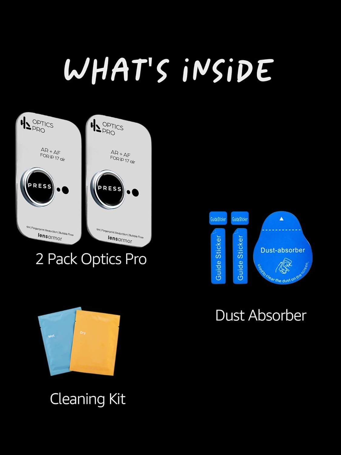 Lensarmor Camera Lens Protector for iPhone Air (2 Pack) – 9H Tempered Glass, Sky Blue Finish, Case Friendly